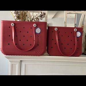 Bogg bag xl and baby burgandy combo
